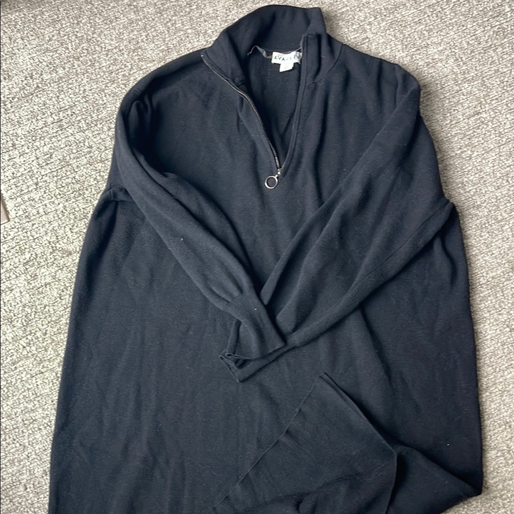 Ava & Viv Elegant Black Zip-Up Dress